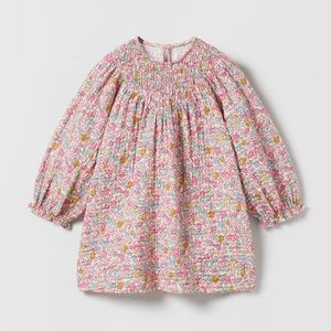 Zara baby stretchy floral textured dress